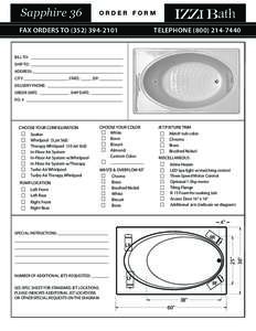 Sapphire 36  ORDER FORM FAX ORDERS TO