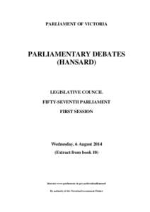 EXTRACTFROMBOOK  PARLIAMENT OF VICTORIA PARLIAMENTARY DEBATES (HANSARD)