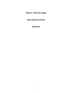 Western Technical College  Equal Opportunity Plan[removed]
