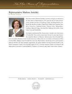 Cuyahoga County /  Ohio / Ohio House of Representatives / Brecksville /  Ohio / Moreland Hills /  Ohio / Solon /  Ohio / Broadview Heights /  Ohio / Chagrin Falls /  Ohio / Sun Newspapers / Greater Cleveland / Ohio / Marlene Anielski / Ohio General Assembly