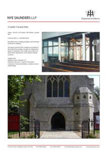 NYE SAUNDERS LLP  Chartered Architects ST MARY THE BOLTONS Client: - The PCC of St Mary’s, The Boltons, London