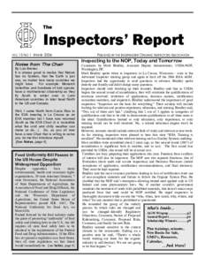 The  Inspectors’ Report VOL 15 NO 1 WINTER[removed]Notes from The Chair