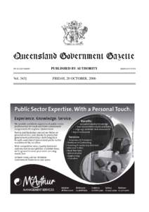 QueenslandGovernment Government Gazette Queensland Gazette PP[removed]