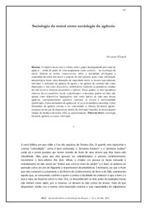 707  Sociologia da moral como sociologia da agência Alexandre Werneck