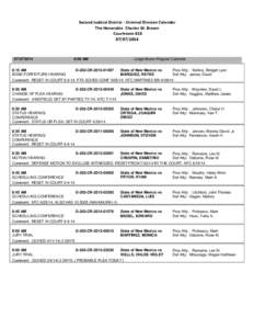 Second Judicial District - Criminal Division Calendar The Honorable Charles W. Brown Courtroom[removed][removed]