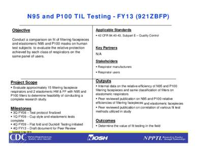 N95 and P100 TIL Testing -FY13 (921ZBFP)