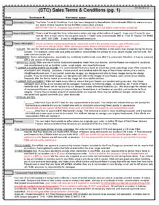 (STC) Sales Terms & Conditions (pg. 1)  STC Rev[removed]Date _____________ Customer #_________________ Customer name: _______________________________________ Cust Initials