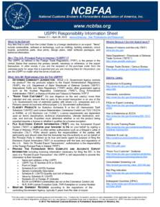 USPPI Responsibility Information Sheet Version 2.1 – April 28, 2013 www.ncbfaa.org - See 
