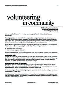 Volunteering in Community, Ideas into Action, Section 5  1 volunteering