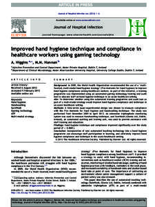 Journal of Hospital Infection xxx[removed]1e6 Available online at www.sciencedirect.com Journal of Hospital Infection journal homepage: www.elsevierhealth.com/journals/jhin