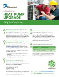 Residential  Heat Pump Upgrade FAQs for Contractors