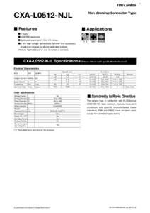 1  Non-dimming/Connector Type CXA-L0512-NJL ■ Features