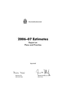 Office of the Auditor General of Canada[removed]Estimates