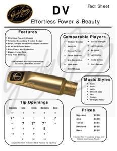 DV  Fact Sheet Effortless Power & Beauty Features