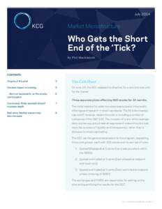 July[removed]Market Microstructure Who Gets the Short End of the ‘Tick?