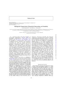 Points of View  Syst. Biol. 62(1):167–174, 2013 Published by Oxford University Press, on behalf of the Society of Systematic Biologists[removed]All rights reserved. For Permissions, please email: journals.permissions@ou