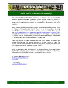 Technical Bulletin  Forest Health Notes # 4 Issued: [removed]