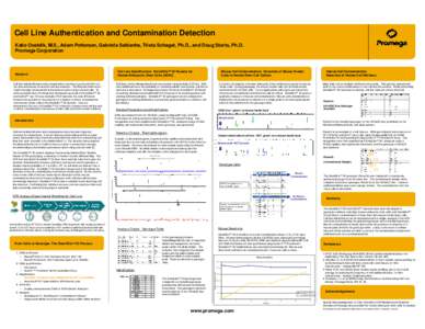 Cell Line Authentication and Contamination Detection Scientific Poster, PS126