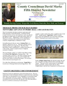 Councilman Marks April 2014 Newsletter