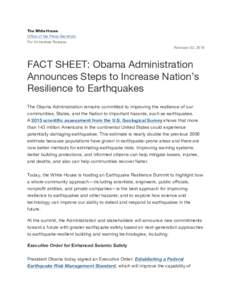 The White House Office of the Press Secretary For Immediate Release February 02, 2016  FACT SHEET: Obama Administration