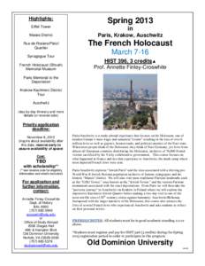 Jewish history / Antisemitism / Auschwitz concentration camp / Old Dominion University / Genocide / The Holocaust / World War II