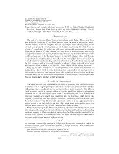 BULLETIN (New Series) OF THE AMERICAN MATHEMATICAL SOCIETY Volume 42, Number 4, Pages 507–520