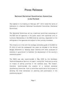 Microsoft Word - Press Release National Statistical Coordination Committee