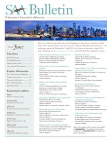 Bulletin 2014 June  SAA News