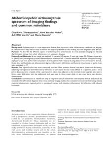 Case Report  Abdominopelvic actinomycosis: