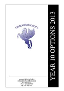 YEAR 10 OPTIONS[removed]www.aranui-high.school.nz [removed] P O Box[removed]Phone[removed]