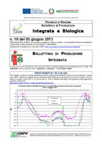 DIREZIONE GENERALE AGRICOLTURA, ECONOMIA ITTICA, ATTIVITÀ FAUNISTICO-VENATORIE  PROVINCIA DI RAVENNA Bollettino di Produzione