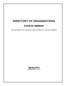 DIRECTORY OF ORGANIZATIONS