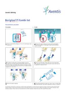 Aventis Behring  Beriplast® P/Combi-Set Reconstitution procedure Circulator