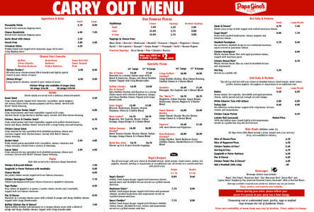 Carry Out Menu  Appetizers & Sides 