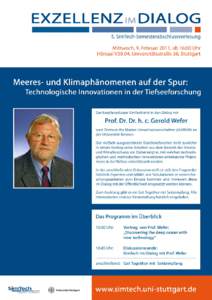Exzellenz im Dialog mit Prof. Gerold Wefer