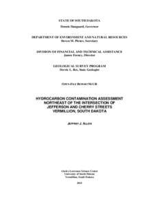 STATE OF SOUTH DAKOTA Dennis Daugaard, Governor DEPARTMENT OF ENVIRONMENT AND NATURAL RESOURCES Steven M. Pirner, Secretary
