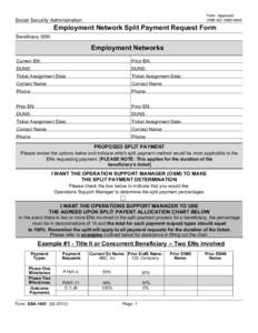 Employment Network Split Payment Reqeust Form