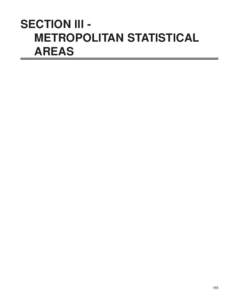 SECTION III METROPOLITAN STATISTICAL AREAS 155  #