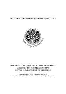 Bhutan Telecommunications Act 1999_English version_