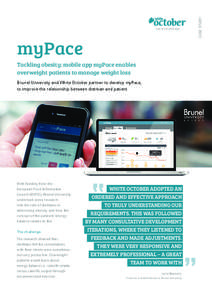 CASE STUDY  web and mobile apps myPace Tackling obesity: mobile app myPace enables