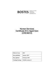 Human Services - Certificate III in Aged Care