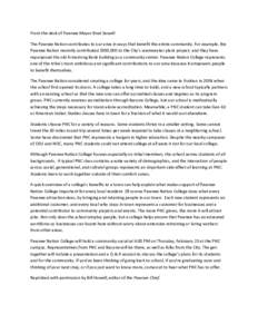 From the desk of Pawnee Mayor Brad Sewell The Pawnee Nation contributes to our area in ways that benefit the entire community. For example, the Pawnee Nation recently contributed $900,000 to the City’s wastewater plant