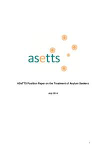 ASeTTS Position Paper on the Treatment of Asylum Seekers  July[removed]