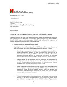 CB[removed])  Ref: HKIH[removed]CY/Sec 4 November 2013 Hon WONG Kwok-hing Chairman