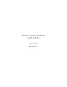 Notes on Discrete Mathematics CS 202: Fall 2013 James Aspnes:23  Contents