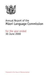 E.34  Annual Report of the Mäori Language Commission for the year ended