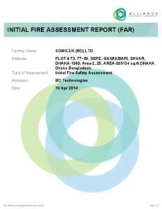 INITIAL FIRE ASSESSMENT REPORT (FAR) Factory Name: SGWICUS (BD) LTD.  Address: