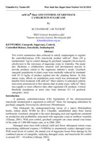 suSConÒ Maxi AND CONTROL OF GREYBACK CANEGRUB IN SUGARCANE