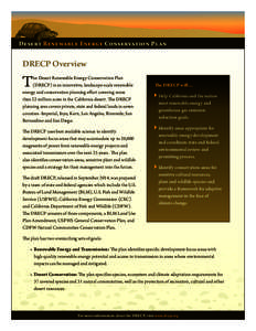 Desert Renewable Energy Conservation Plan  DRECP Overview T