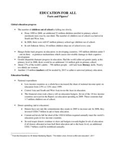 International economics / International development / Universal Primary Education / Aid / Education for All Global Monitoring Report / Poverty / Primary education / Education for All – Fast Track Initiative / Education in Africa / Development / Education / Educational stages